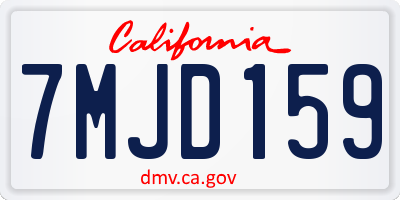 CA license plate 7MJD159