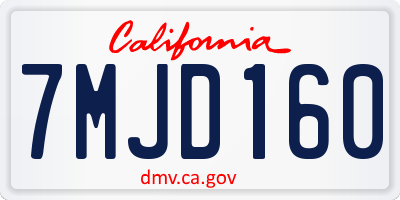 CA license plate 7MJD160