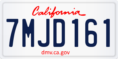 CA license plate 7MJD161