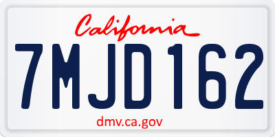 CA license plate 7MJD162