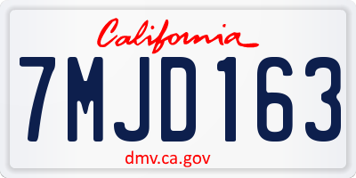 CA license plate 7MJD163
