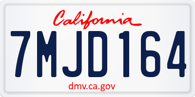 CA license plate 7MJD164