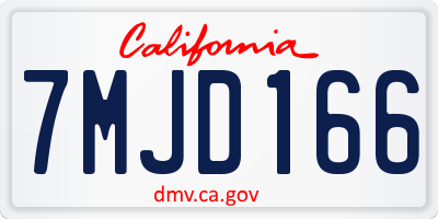 CA license plate 7MJD166