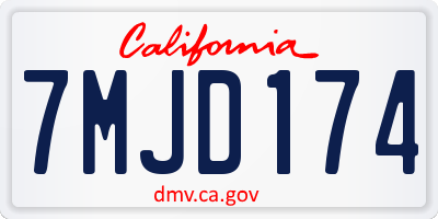 CA license plate 7MJD174