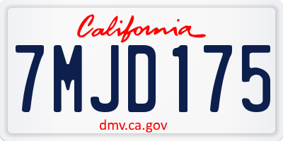 CA license plate 7MJD175