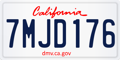 CA license plate 7MJD176
