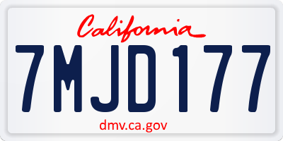 CA license plate 7MJD177