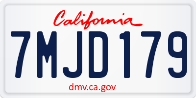 CA license plate 7MJD179