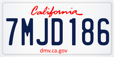 CA license plate 7MJD186