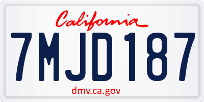 CA license plate 7MJD187