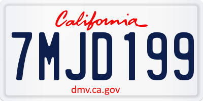 CA license plate 7MJD199