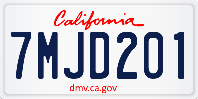 CA license plate 7MJD201