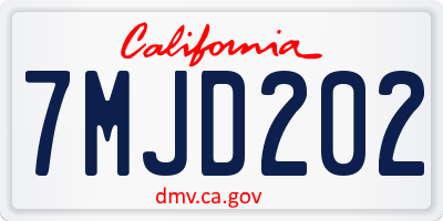 CA license plate 7MJD202