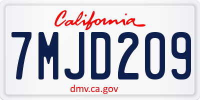 CA license plate 7MJD209