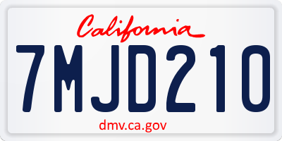 CA license plate 7MJD210