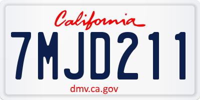 CA license plate 7MJD211