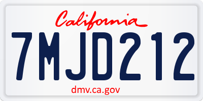CA license plate 7MJD212