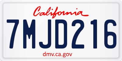 CA license plate 7MJD216