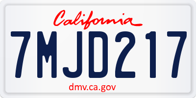 CA license plate 7MJD217