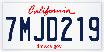 CA license plate 7MJD219