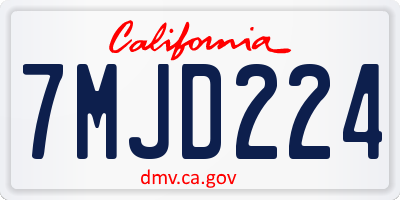 CA license plate 7MJD224