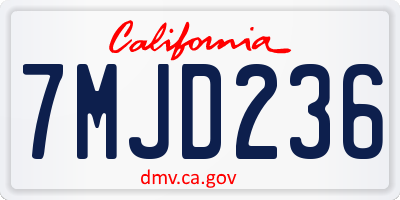 CA license plate 7MJD236