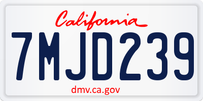 CA license plate 7MJD239