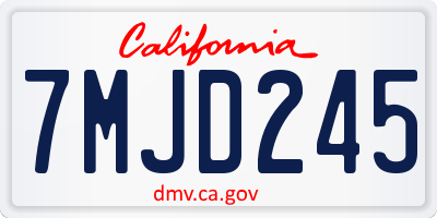 CA license plate 7MJD245