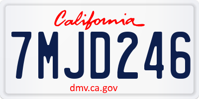 CA license plate 7MJD246