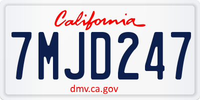 CA license plate 7MJD247