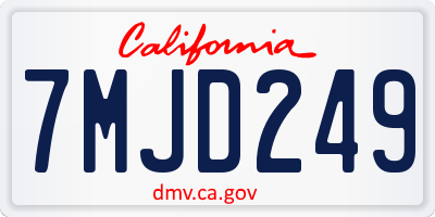 CA license plate 7MJD249