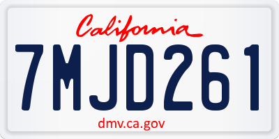 CA license plate 7MJD261