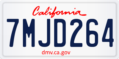 CA license plate 7MJD264