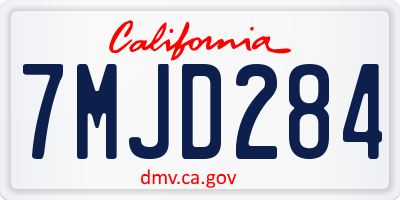 CA license plate 7MJD284