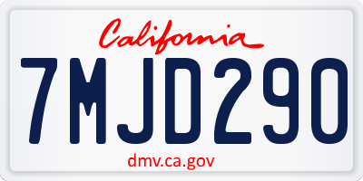 CA license plate 7MJD290