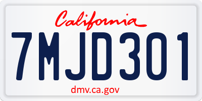 CA license plate 7MJD301