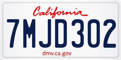 CA license plate 7MJD302