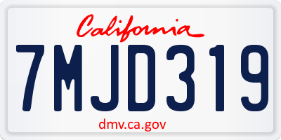 CA license plate 7MJD319