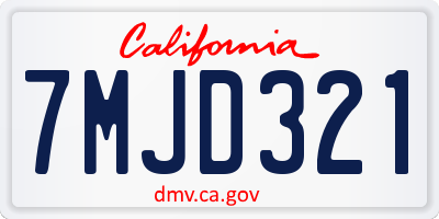 CA license plate 7MJD321