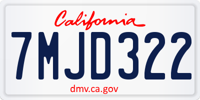 CA license plate 7MJD322