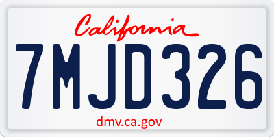 CA license plate 7MJD326