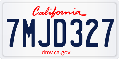 CA license plate 7MJD327