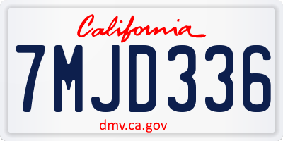 CA license plate 7MJD336