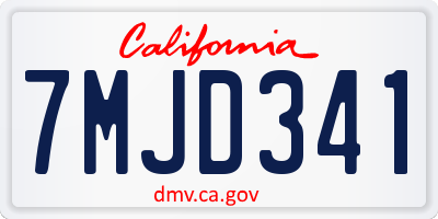 CA license plate 7MJD341