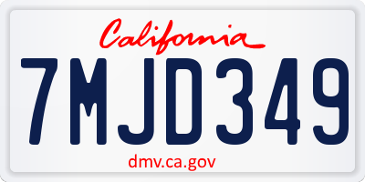 CA license plate 7MJD349
