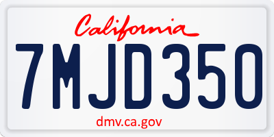 CA license plate 7MJD350