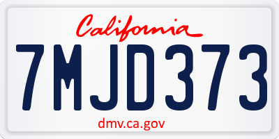 CA license plate 7MJD373