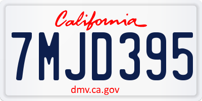 CA license plate 7MJD395