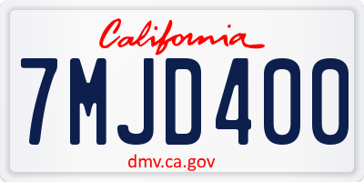 CA license plate 7MJD400