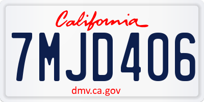 CA license plate 7MJD406